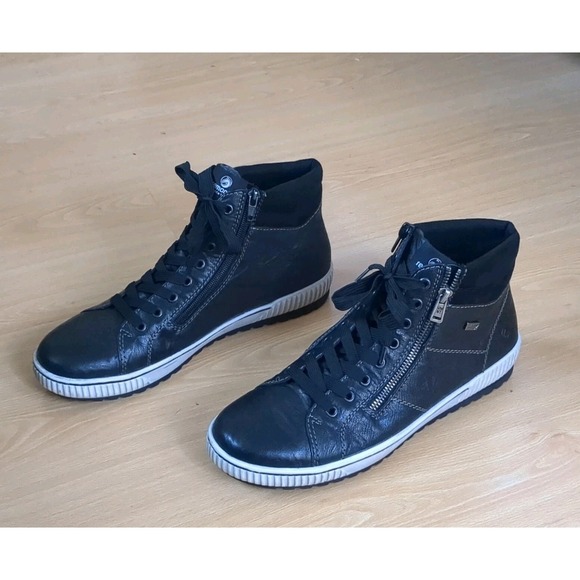 Remonte Maditta Ankle Boots NO INSOLES Zip Lace Black White Sz 11 US 43 EU D0772 - Picture 3 of 8